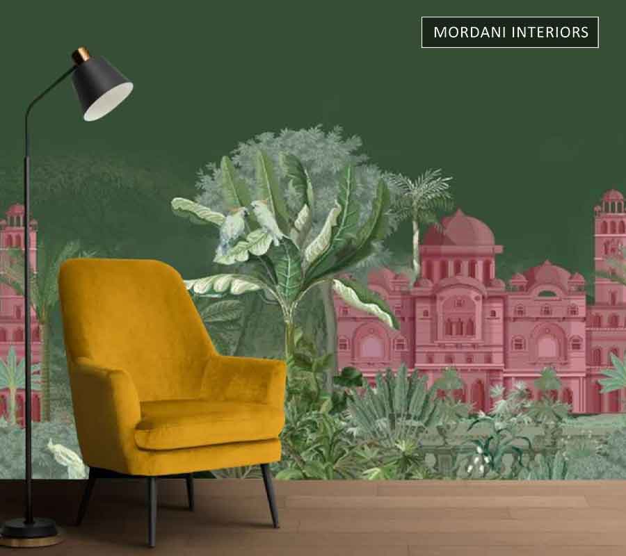 MUGHAL RAJASTHAN PALACE GARDEN TROPICAL WALL MURALS _ I